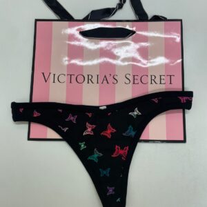 Panty de algodón negra con mariposas de colores Pink, talle M