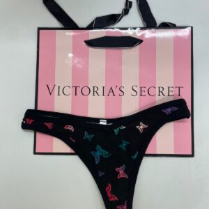 Panty de algodón negra con mariposas de colores Pink, talle S