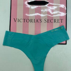 Panty VS corte láser turquesa con detalle en dorado, talle M