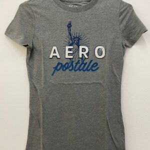 Remera AEROPOSTALE gris con estatua talle S (mujer)
