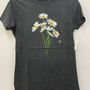 Remera AEROPOSTALE gris con margaritas talle M (mujer)