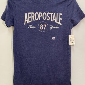 Remera AEROPOSTALE azul con detalles rosegold talle S (mujer)