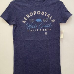Remera AEROPOSTALE 1987 azul (detalle oso) talle S (mujer)