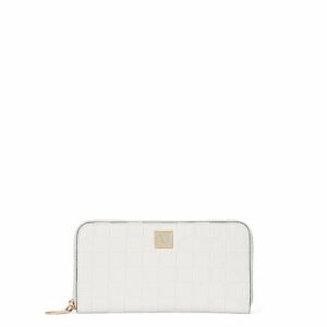 Billetera Victoria´s Secret simil cuero tejido blanco