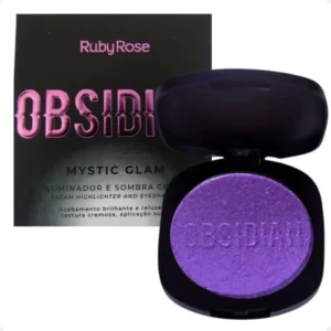 Iluminador y Sombra Cremosa Mystic Glam Linea Obsidian TONO Amethyst
