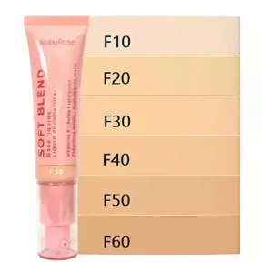 Base liquida SOFT BLEND tono F60 de Ruby Rose