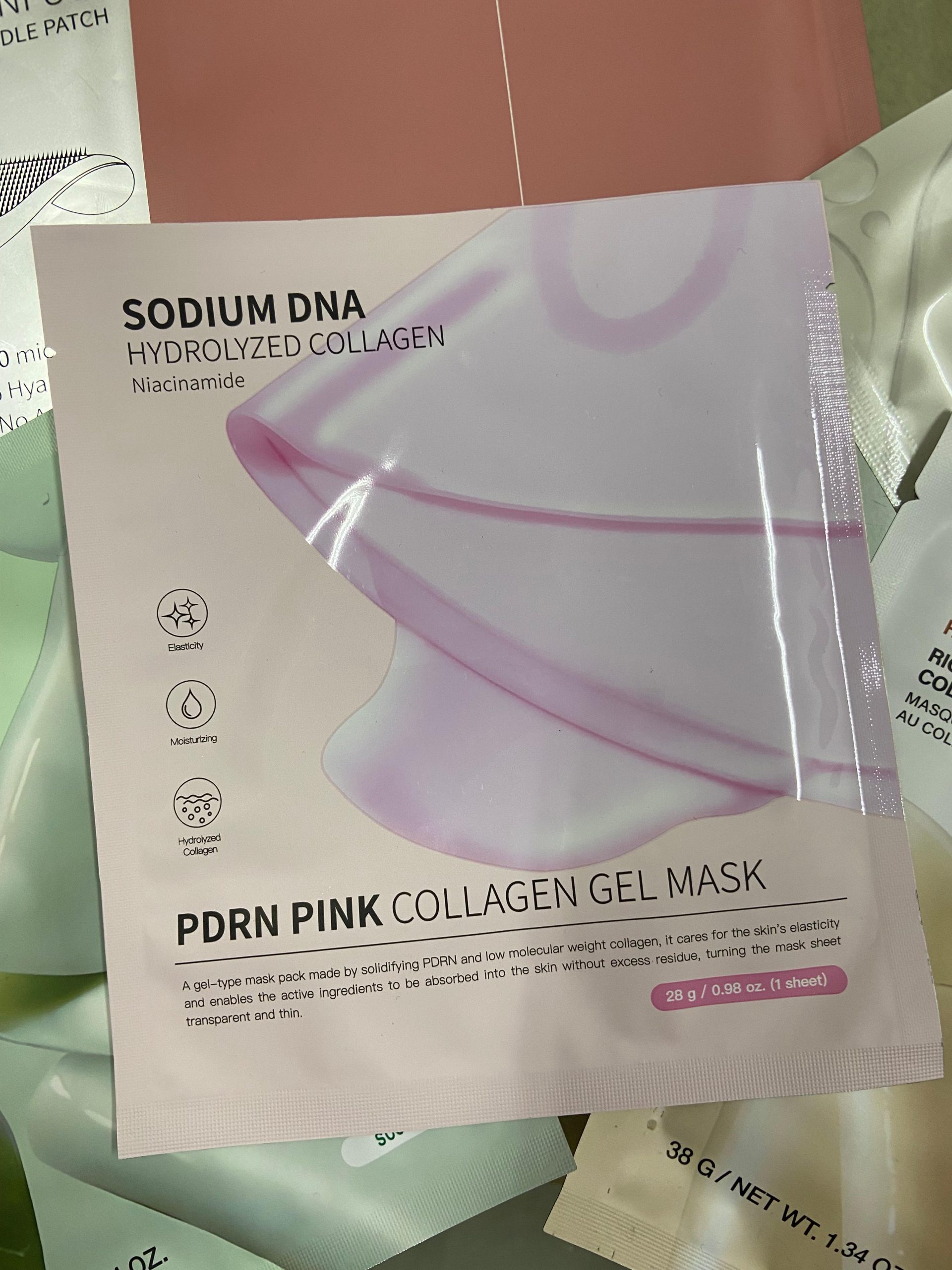 PDRN Pink Collagen Gel Mask Hidrogel Mascarilla Facial Reparadora